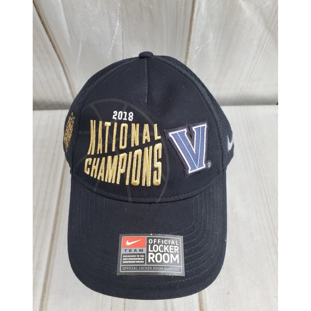 NIKE VILLANOVA WILDCATS ADULT HAT 2018 FINAL FOUR CHAMPIONS BLACK ADJUSTABLE